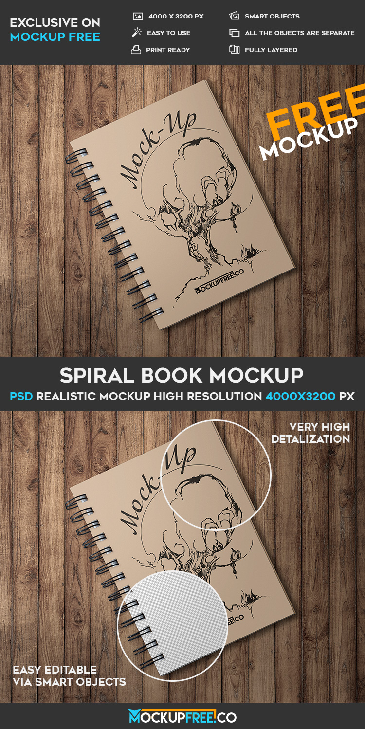 Download Spiral Book Free Psd Mockup Free Psd Templates