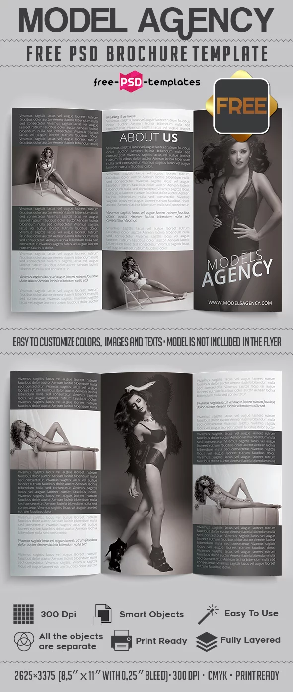 Free Models Agency Tri-Fold Brochure