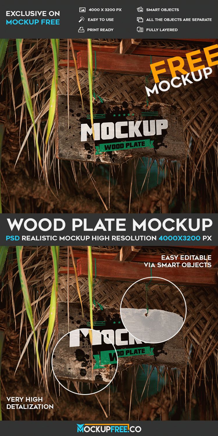 Download Wood Plate - Free PSD Mockup | Free PSD Templates