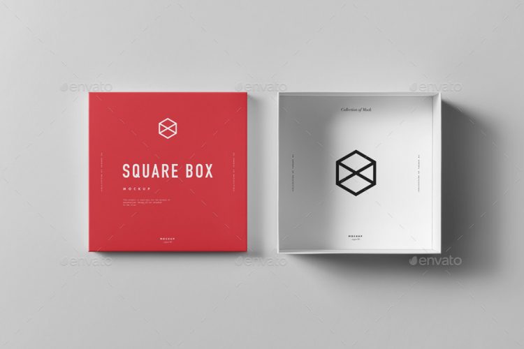Square Shoe Box Mockup
