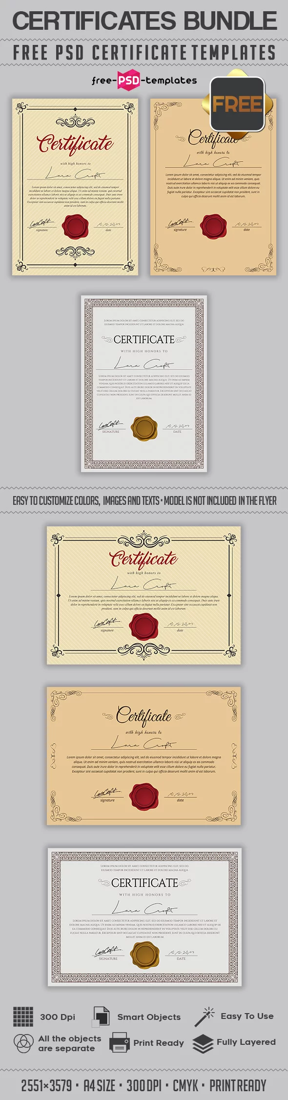 Free Award Certificate Template PSD