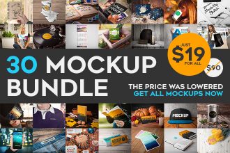 30 Mockups Bundle Premium PSD collection for $19!