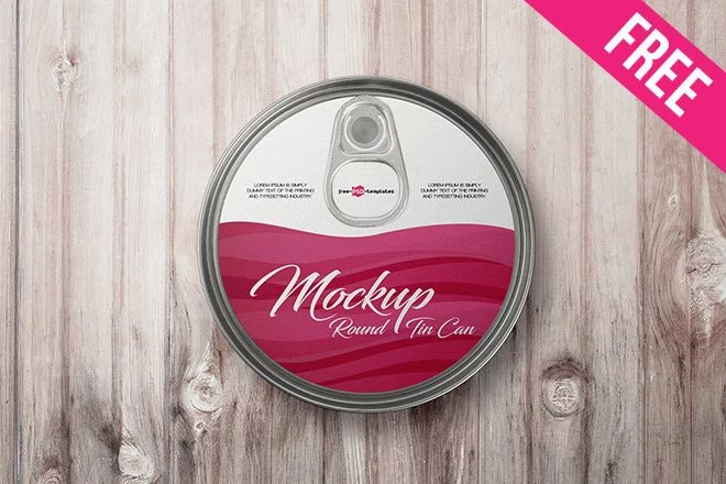 2 Free Round Tin Can Mock-up in PSD