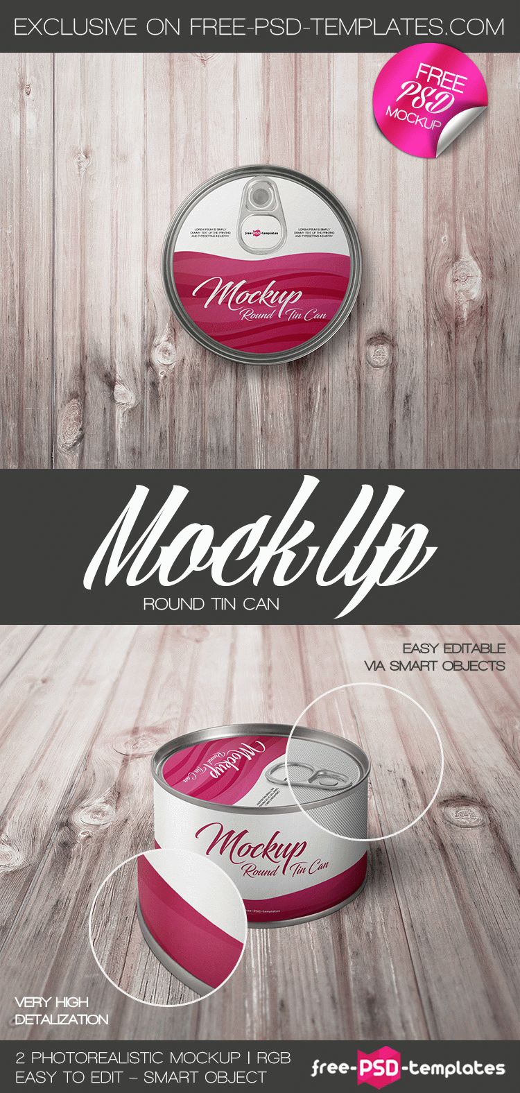 Download 2 Free Round Tin Can Mock-up in PSD | Free PSD Templates