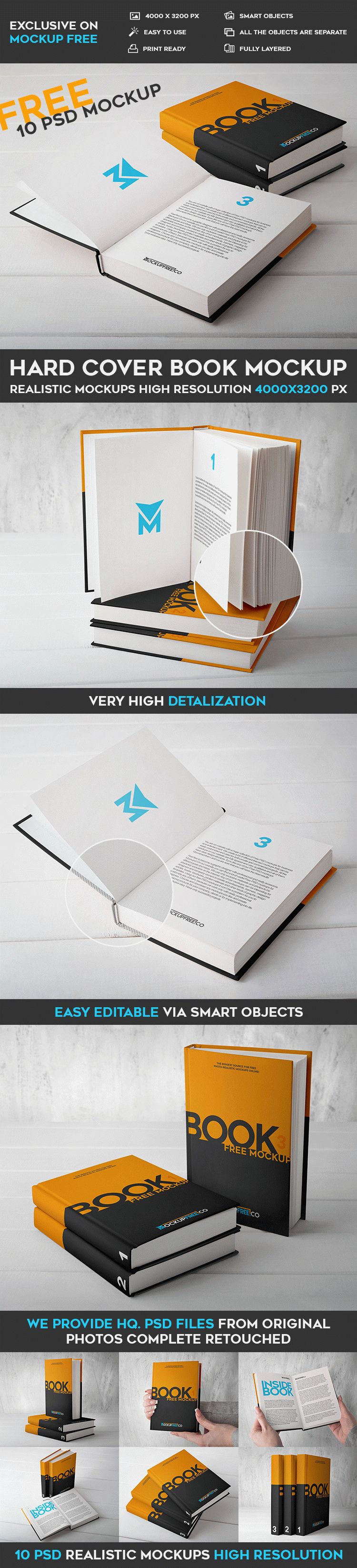 Download Hard Cover Book - 10 Free PSD Mockups | Free PSD Templates