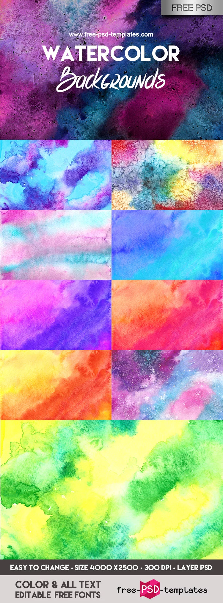 10+ Free Watercolor Abstract Background Images (PSD)