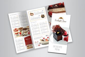 Desserts Menu Tri-Fold Brochure Template