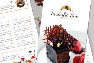 Desserts Menu Tri-Fold Brochure Template Desserts Menu Tri-Fold Brochure Template