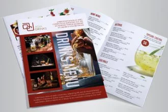 Drink Menu Bi-Fold psd Brochure