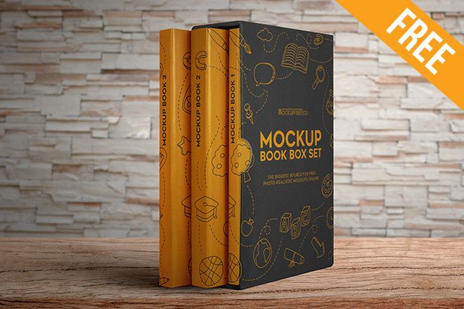 Book Box Set – 2 Free PSD Mockups – Free PSD Templates