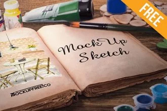 Artist Sketch Book – 6 Free PSD Mockups