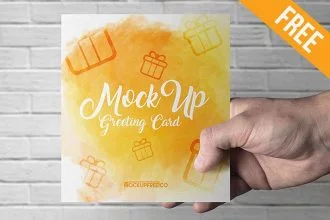 Greeting Card – 3 Free PSD Mockups