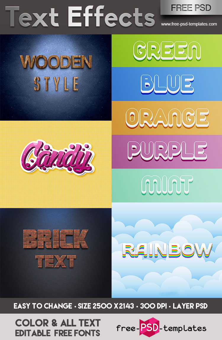 Download FREE Text Effects IN PSD | Free PSD Templates