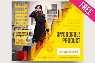 15 Free Online Shopping Banner in PSD