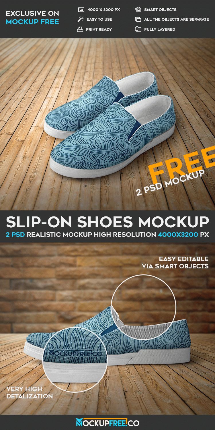 Download Slip-on Shoes - 2 Free PSD Mockups | Free PSD Templates