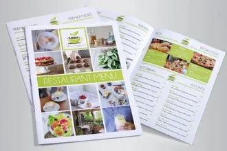 Restaurant Menu Bi Fold Brochure Template