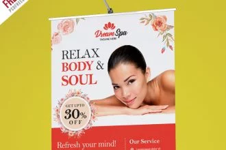 Free PSD: Beauty and Spa Roll-up Banner Template PSD