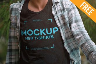 Men T-shirts – Free PSD Mockup