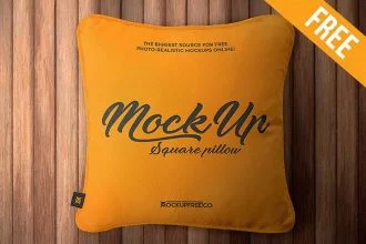 Square Pillow – 2 Free PSD Mockups