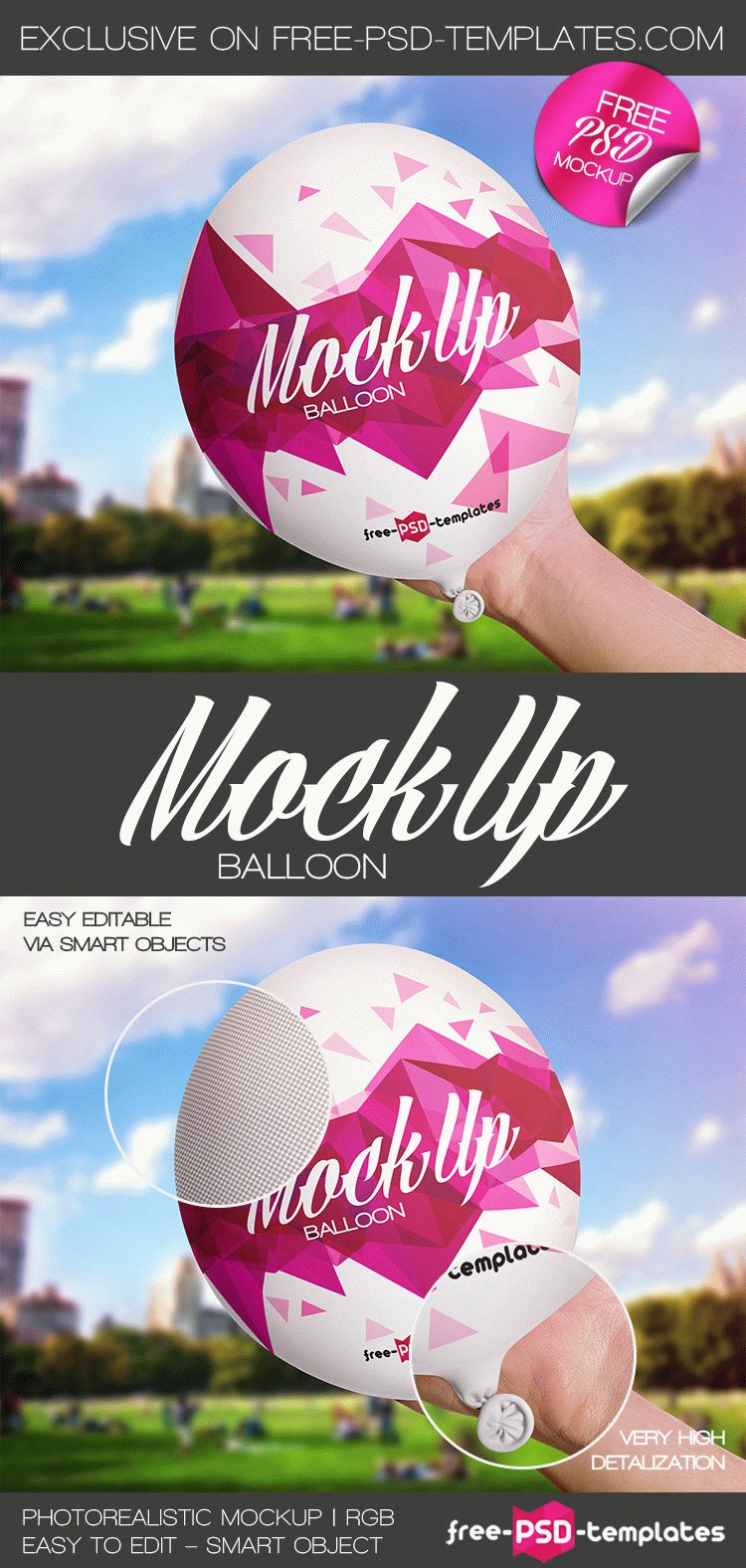Download Free Balloon Mock-up in PSD | Free PSD Templates