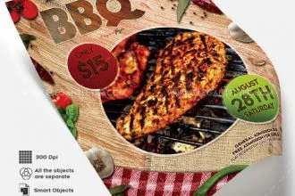 BBQ V02 – Free Flyer PSD Template + Facebook Cover