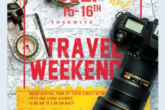 Free Travel Weekend Flyer PSD Template