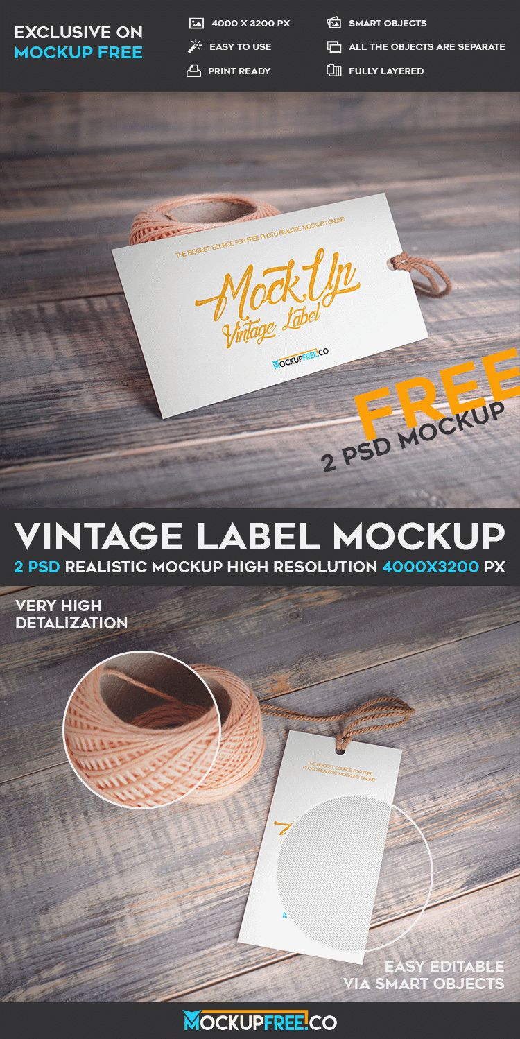 Download Vintage Label 2 Free Psd Mockups Free Psd Templates