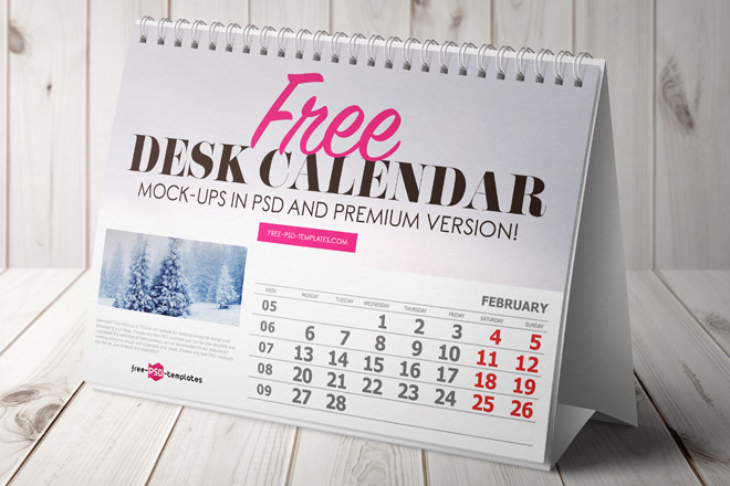 22 Free Desk Calendar Mock Ups In Psd And Premium Version Free
