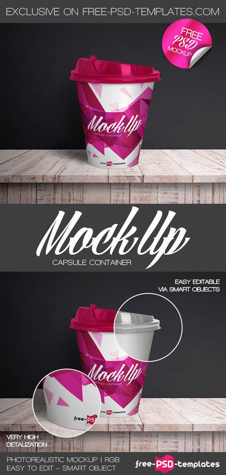 Download Free Capsule Container Mock-up in PSD | Free PSD Templates