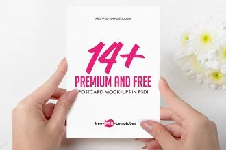 14+Premium & Free Postcard Mock-ups in PSD!