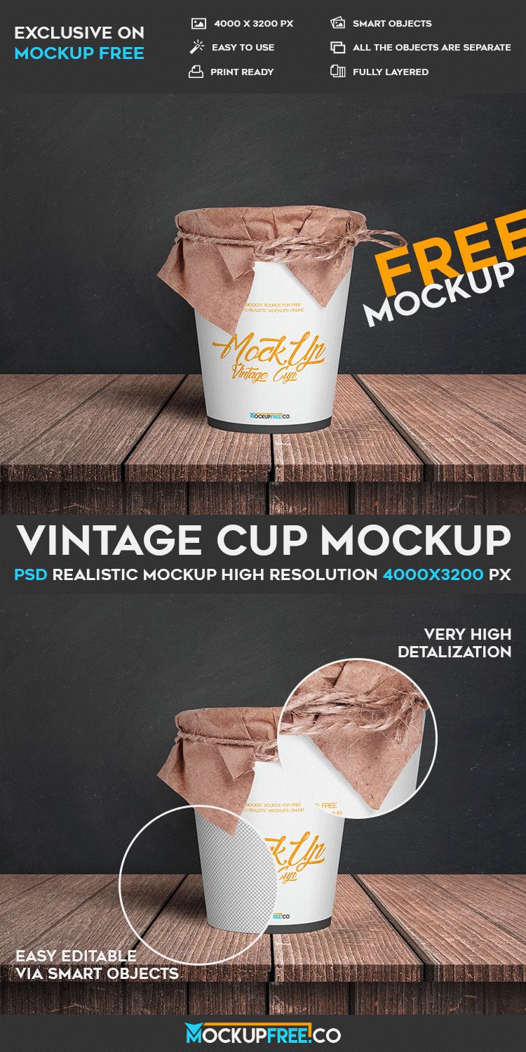 Download Vintage Cup Free Psd Mockup Free Psd Templates