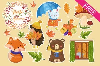 Free Autumn Stickers