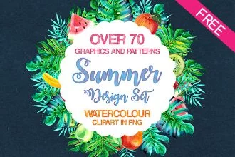 Free Watercolor Summer Patterns Images and PSD
