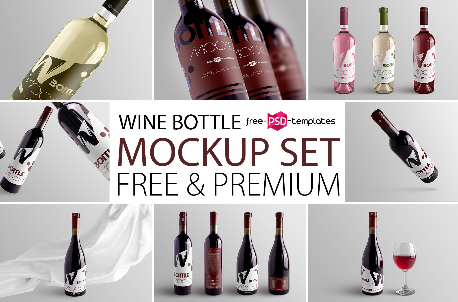 Download View Wine Bottle Mockups Free Png PSD Mockup Templates