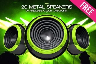 20 Free 3d Render Speakers Isolated in PSD