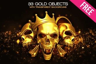 33 Free 3d Render Gold Objects Isolated in PNG