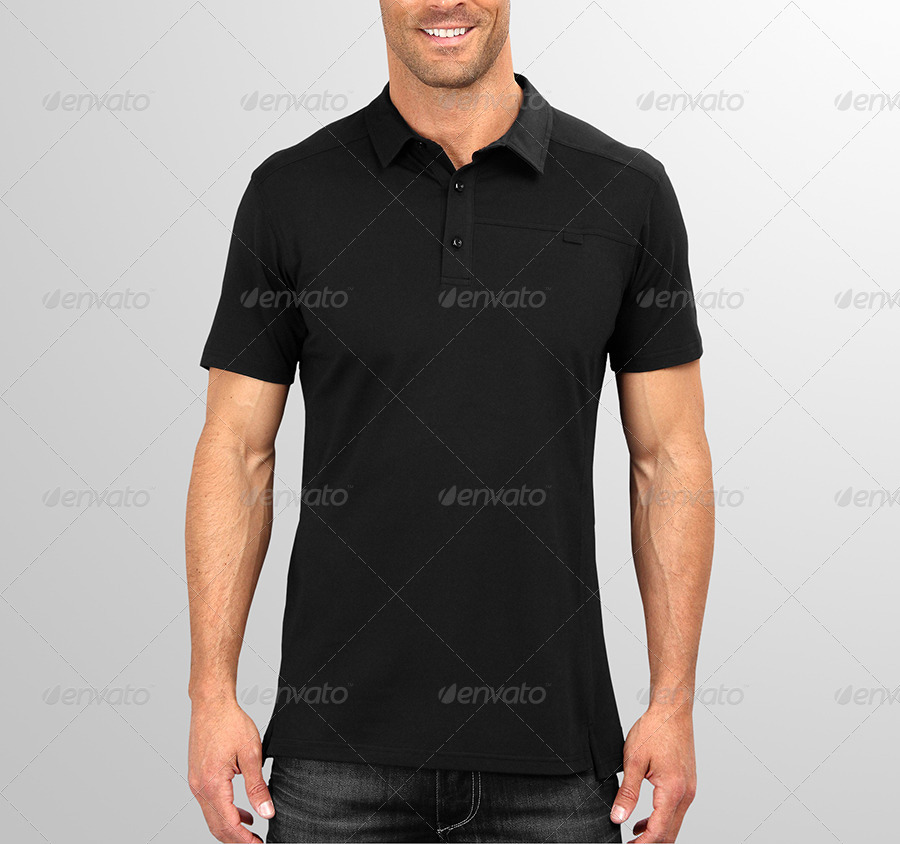 black polo t shirt mockup