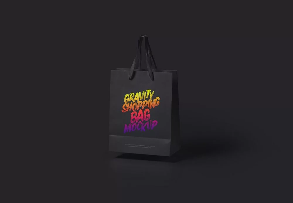 Shopping Bag with Black Gift Paper PNG Images & PSDs for Download