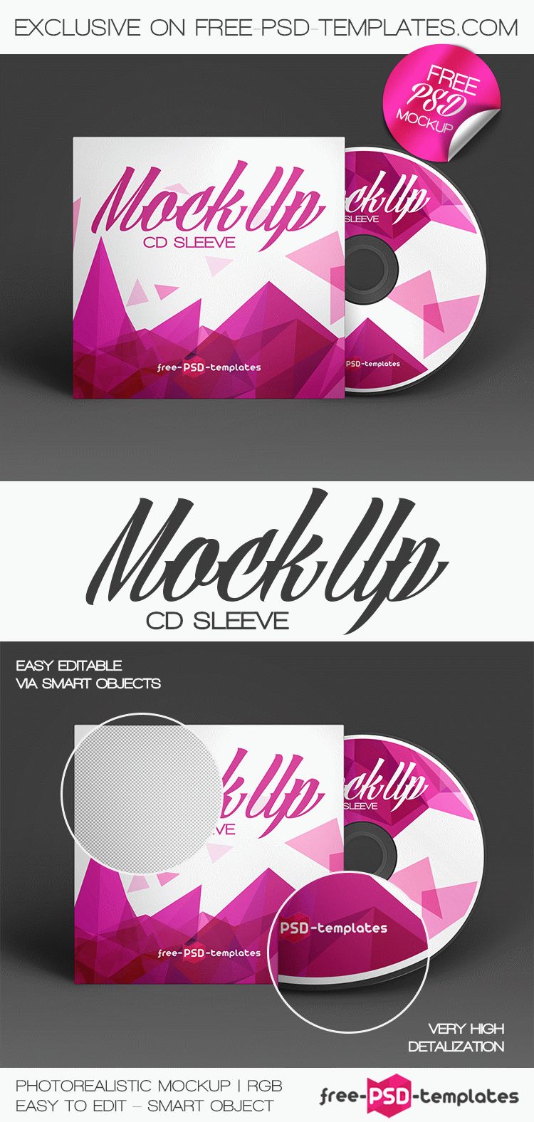 Download Free CD Sleeve Mock-up in PSD | Free PSD Templates