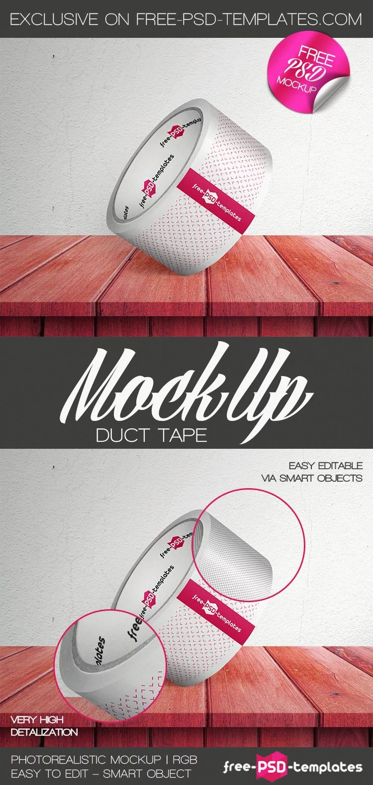 Free Duct Tape Mock-up in PSD
