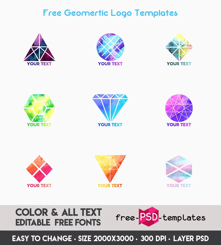 Free Geomertic Logo Templates IN PSD
