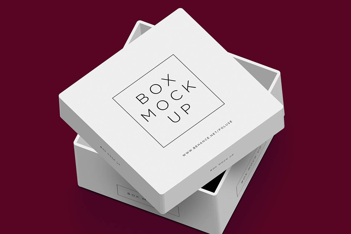 Free square box mockup psd information