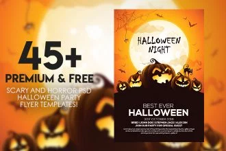 45+PREMIUM & FREE SCARY AND HORROR PSD HALLOWEEN PARTY FLYER TEMPLATES!