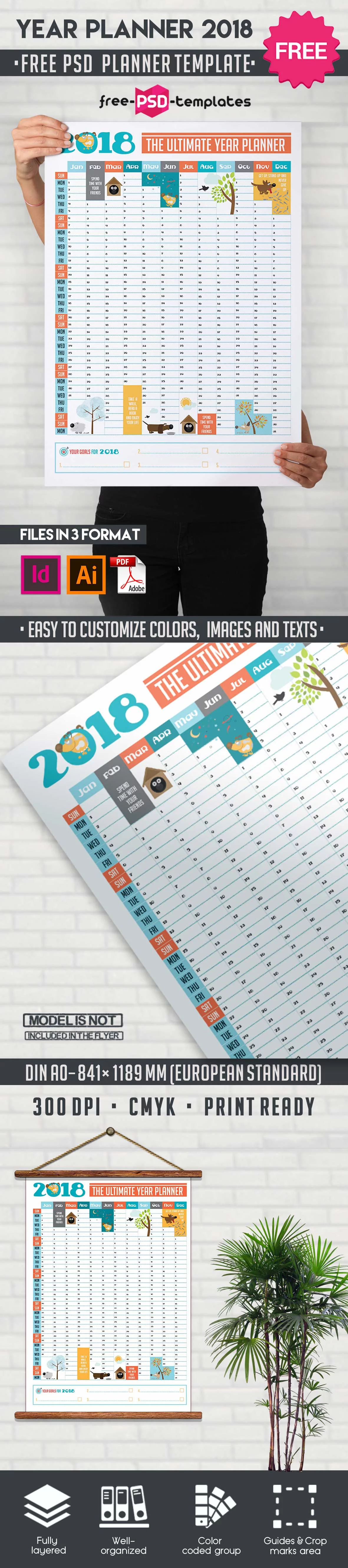 Free 2018 Year Planner Template