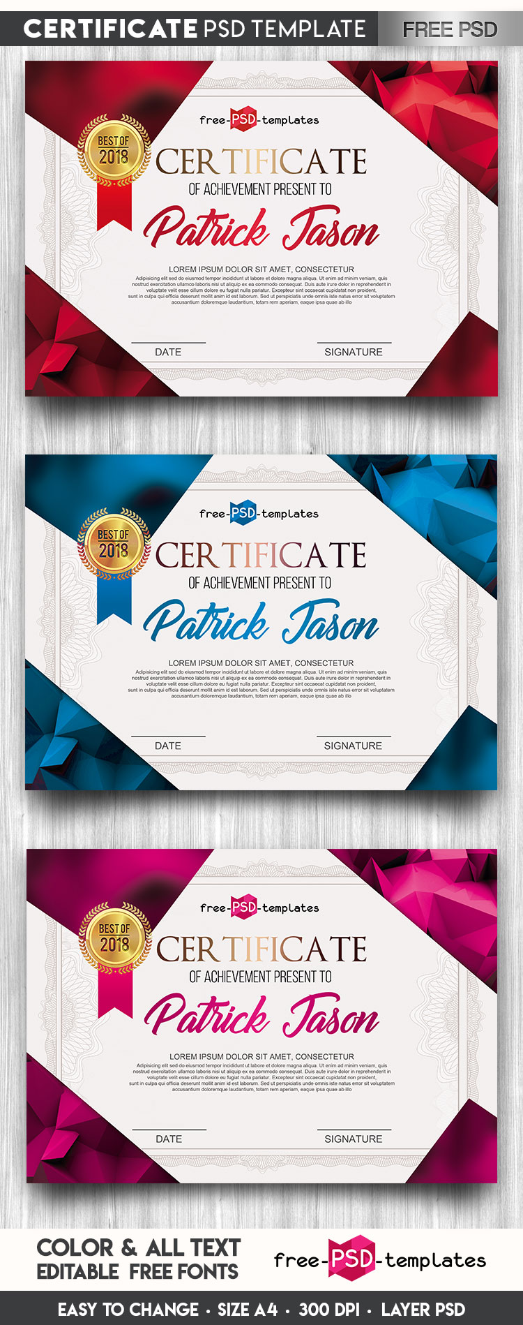 certificate template psd photoshop free download