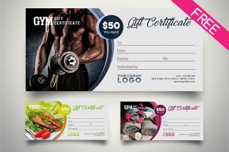 Free Gift Certificate IN PSD