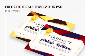 Free Certificate Template IN PSD Free Certificate Template IN PSD