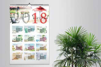 Free 2018 Calendar template 1 and 12 pages A3