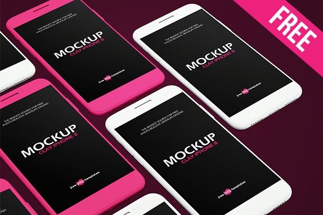 Free Clay Iphone 8 Mock Up In Psd Free Psd Templates