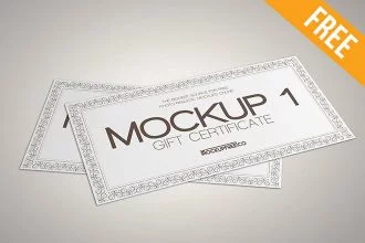 3 Free Gift Certificate Mockups (PSD)